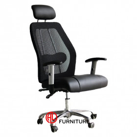 Ghế văn phòng chân xoay có tựa đầu HL-302 Ghế văn phòng chân xoay có tựa đầu HL-302